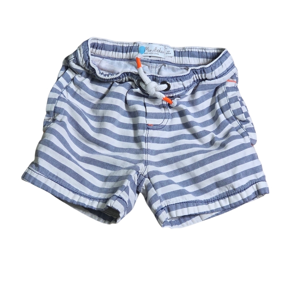 Mini Boden Striped Blue and White Shorts Size 4y